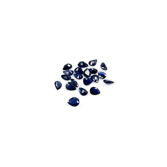 Natural  Bangkok Untreated Blue Sapphire Calibrated Pears | 3x4mm & 4x5mm