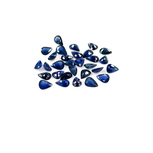 Natural  Bangkok Untreated Blue Sapphire Calibrated Pears | 5x7mm & 6x8mm