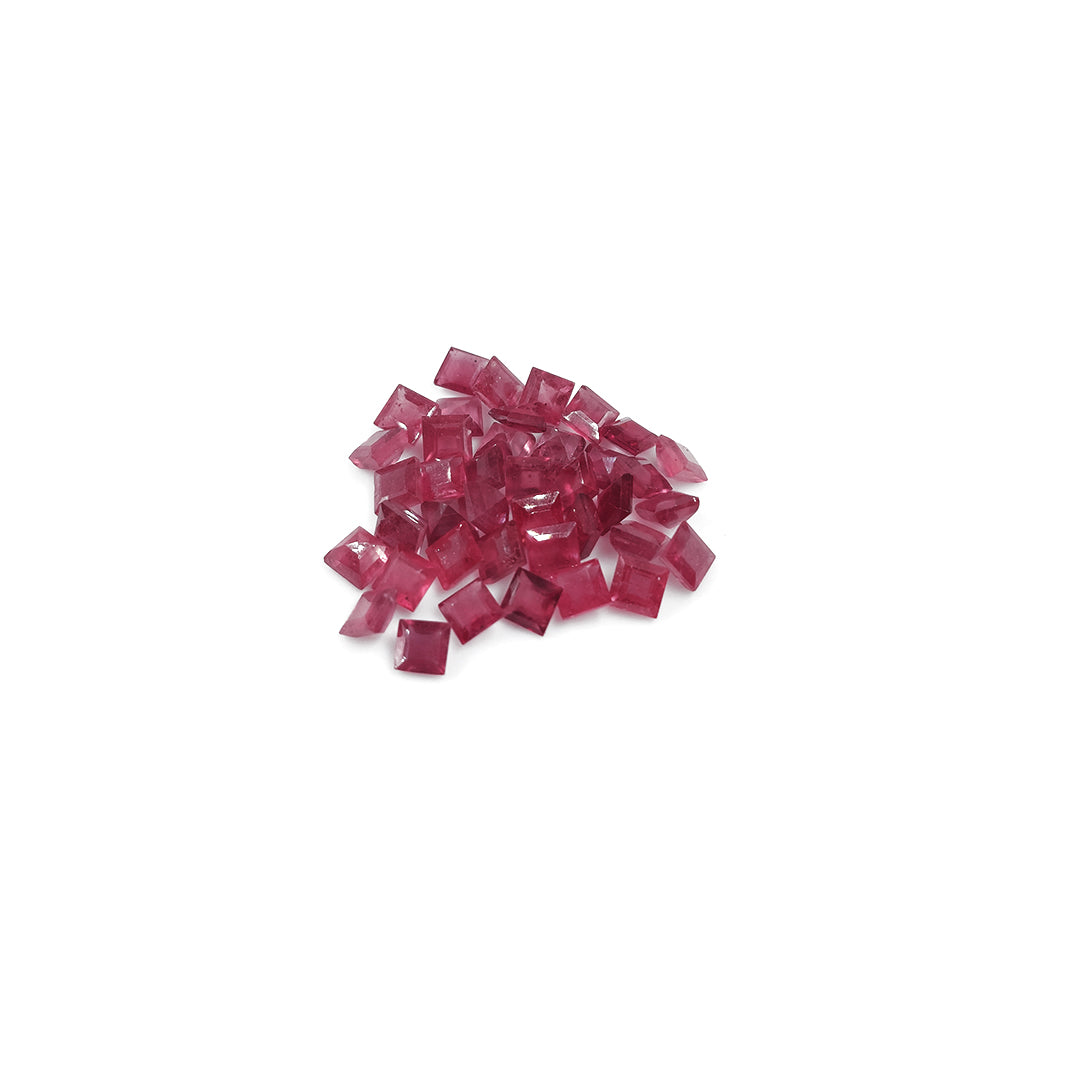 Natural Bangkok Ruby Calibrated Squares | 4mm & 5mm