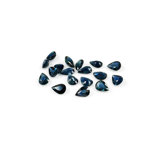 Natural  Bangkok Untreated Teal Sapphire Calibrated Pears | 5x7mm & 6x8mm