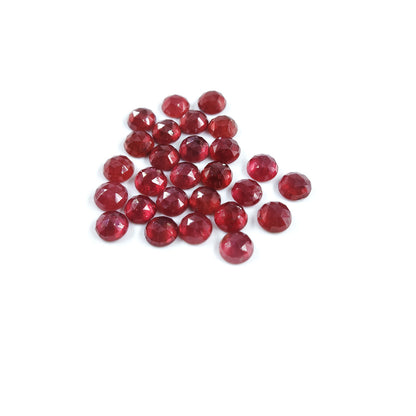 Natural Bangkok Ruby Calibrated Rosecut Rounds | 5mm & 6mm