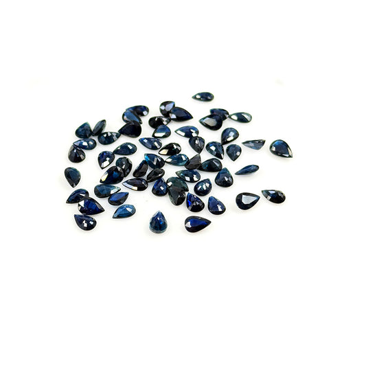 Natural  Bangkok Untreated Blue Sapphire Calibrated Pears | 3x5mm & 6x4mm