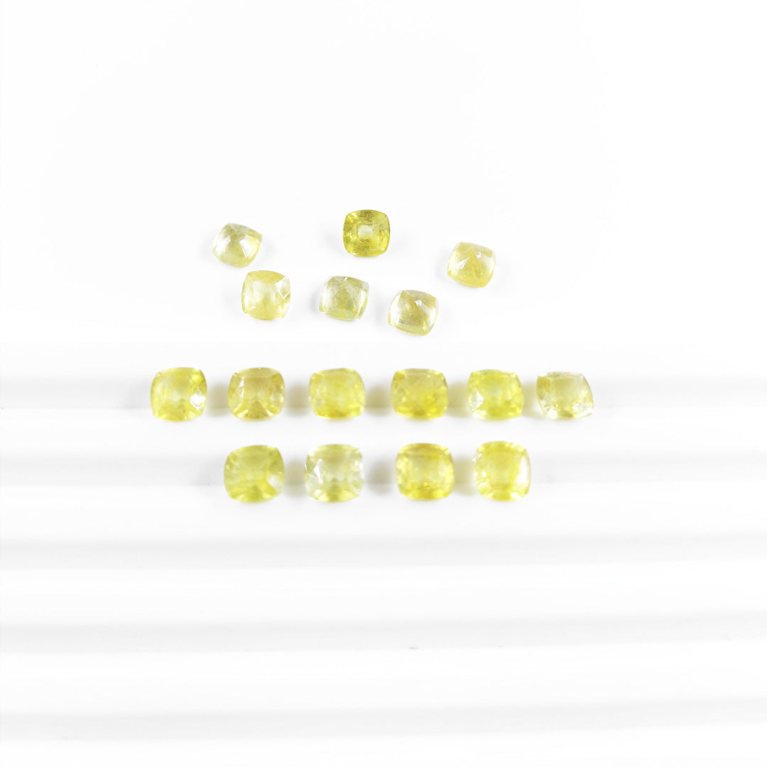 Natural Calibrated Bangkok Yellow Sapphire Cushions | 4mm & 5mm