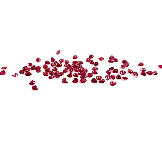 Natural Bangkok Ruby Calibrated Pears | 2x3mm & 3x4mm