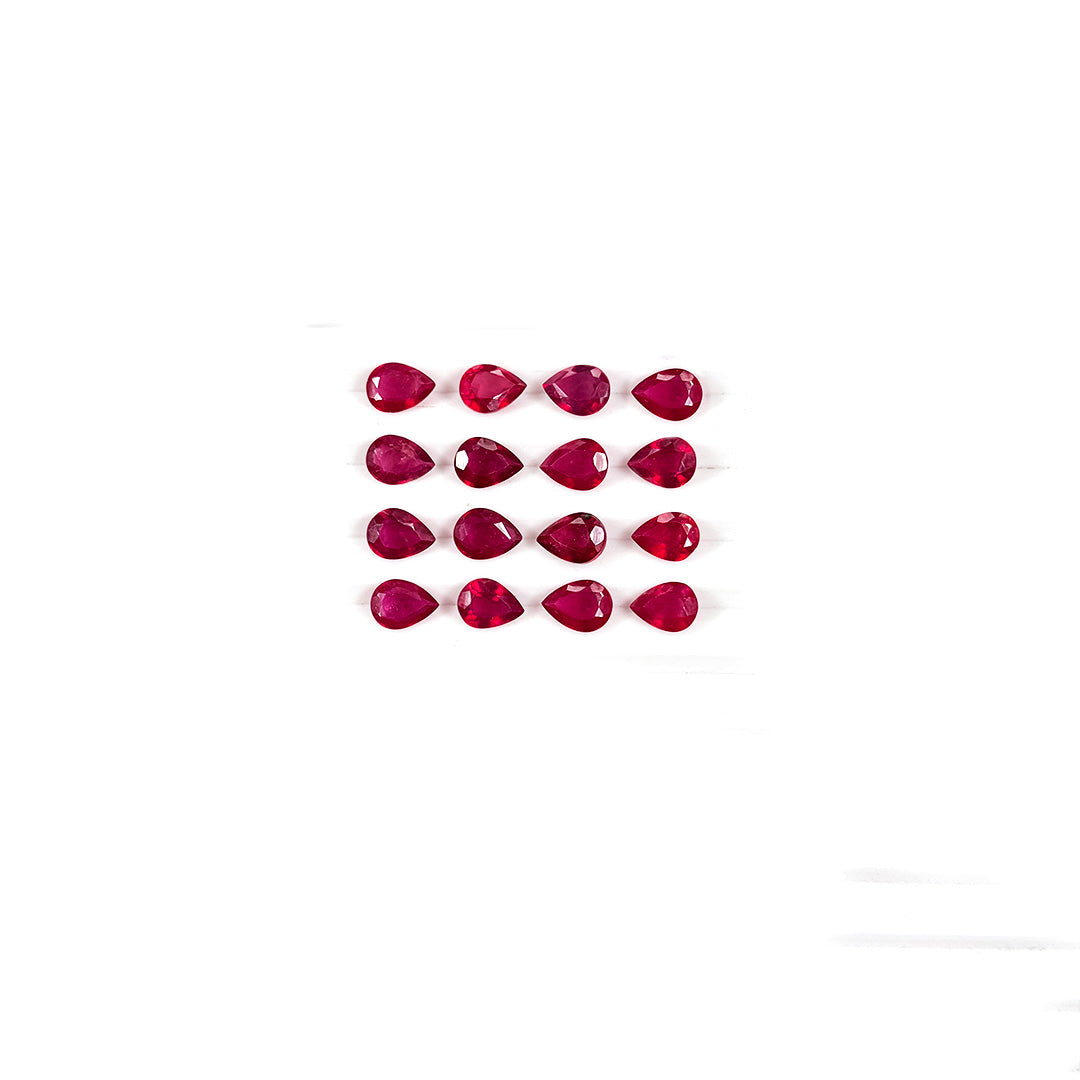 Natural Bangkok Ruby Calibrated Pears | 5x7mm & 6x8mm