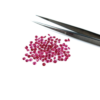 Natural Burma Ruby Calibrated Diamond Cut Rounds 3mm