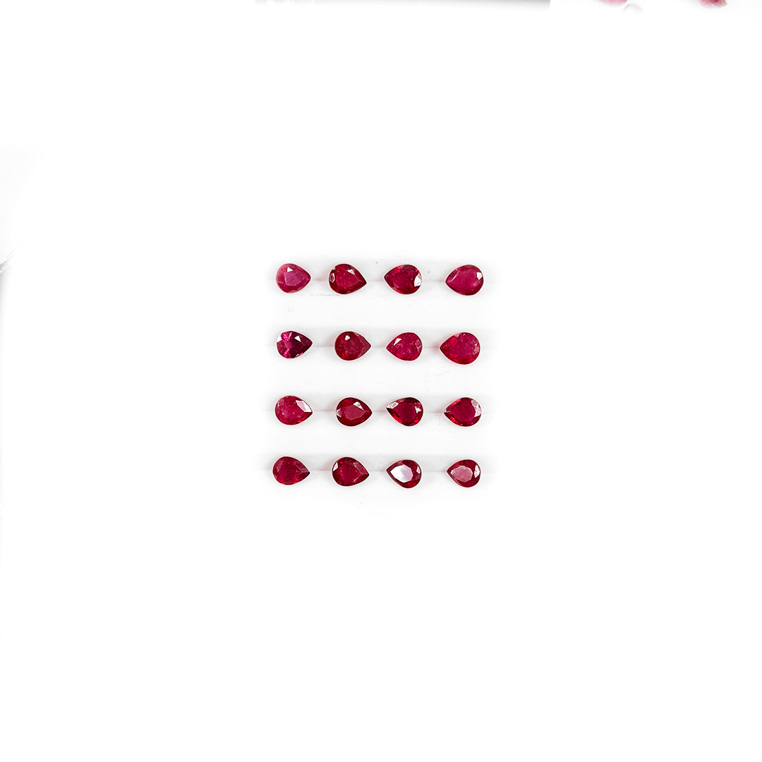 Natural Bangkok Ruby Calibrated Pears | 2x3mm & 3x4mm