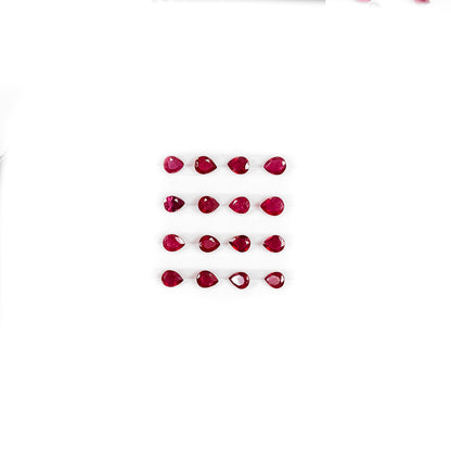 Natural Bangkok Ruby Calibrated Pears | 2x3mm & 3x4mm