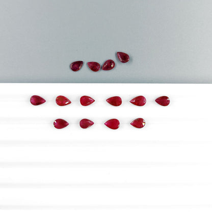 Natural Burma Ruby Heated Calibrated Pears, 6X4mm