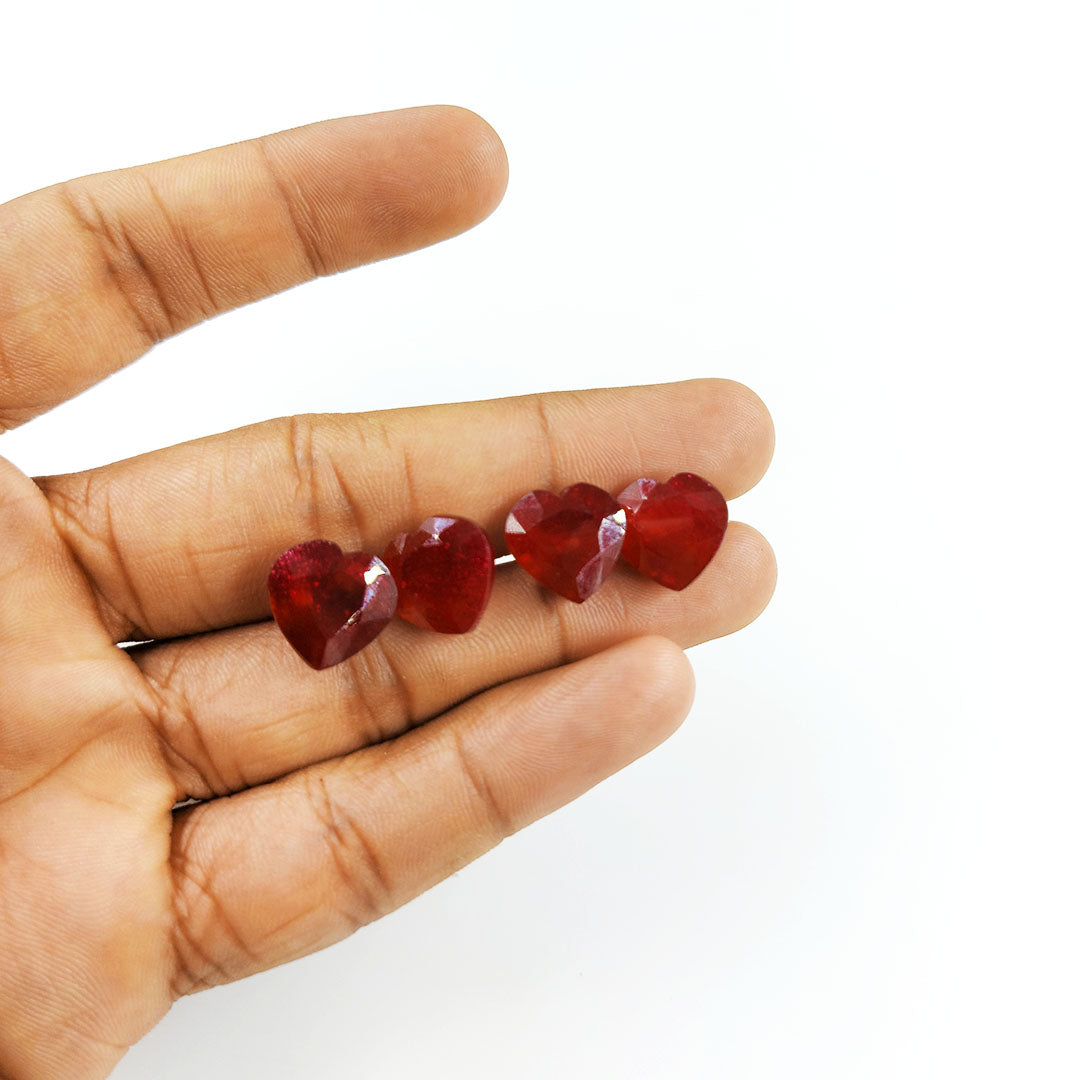 Natural Bangkok Ruby Calibrated Hearts | 6mm & 7mm