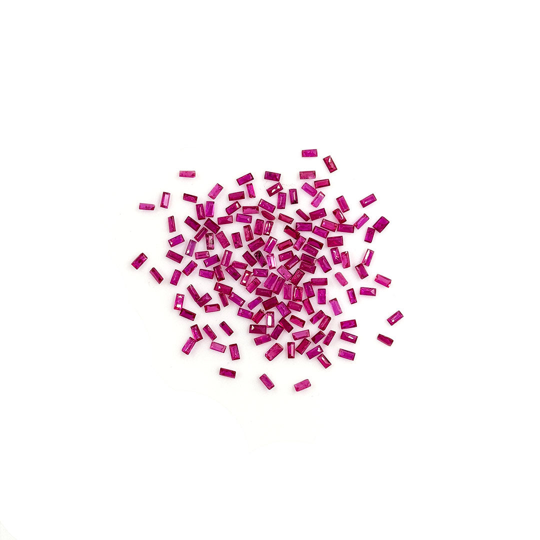 Natural Mozambique Ruby Calibrated Baguettes 1.5x3mm