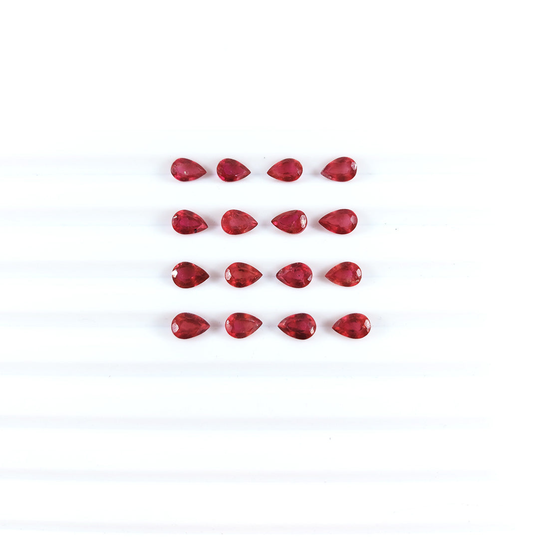 Natural Bangkok Ruby Calibrated Pears | 3x5mm & 4x6mm