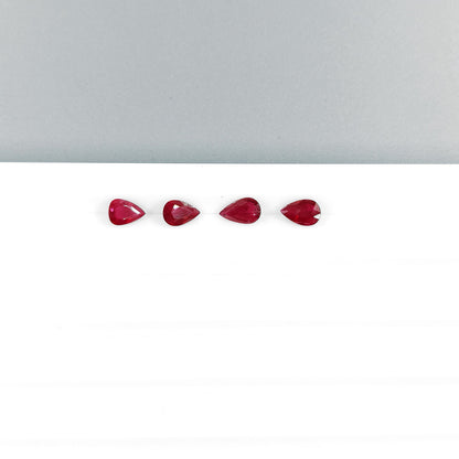 Natural Mozambique Ruby Calibrated Pears | 6x4mm