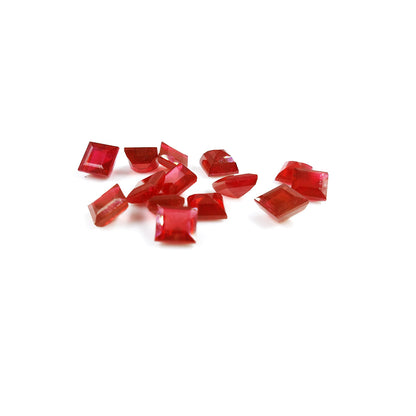 Natural Bangkok Ruby Calibrated Squares | 4mm & 5mm