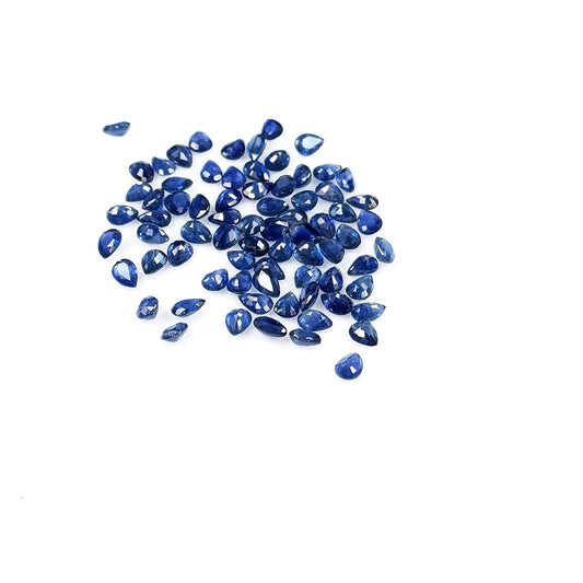 Natural  Bangkok Untreated Blue Sapphire Calibrated Pears | 3x4mm & 4x5mm