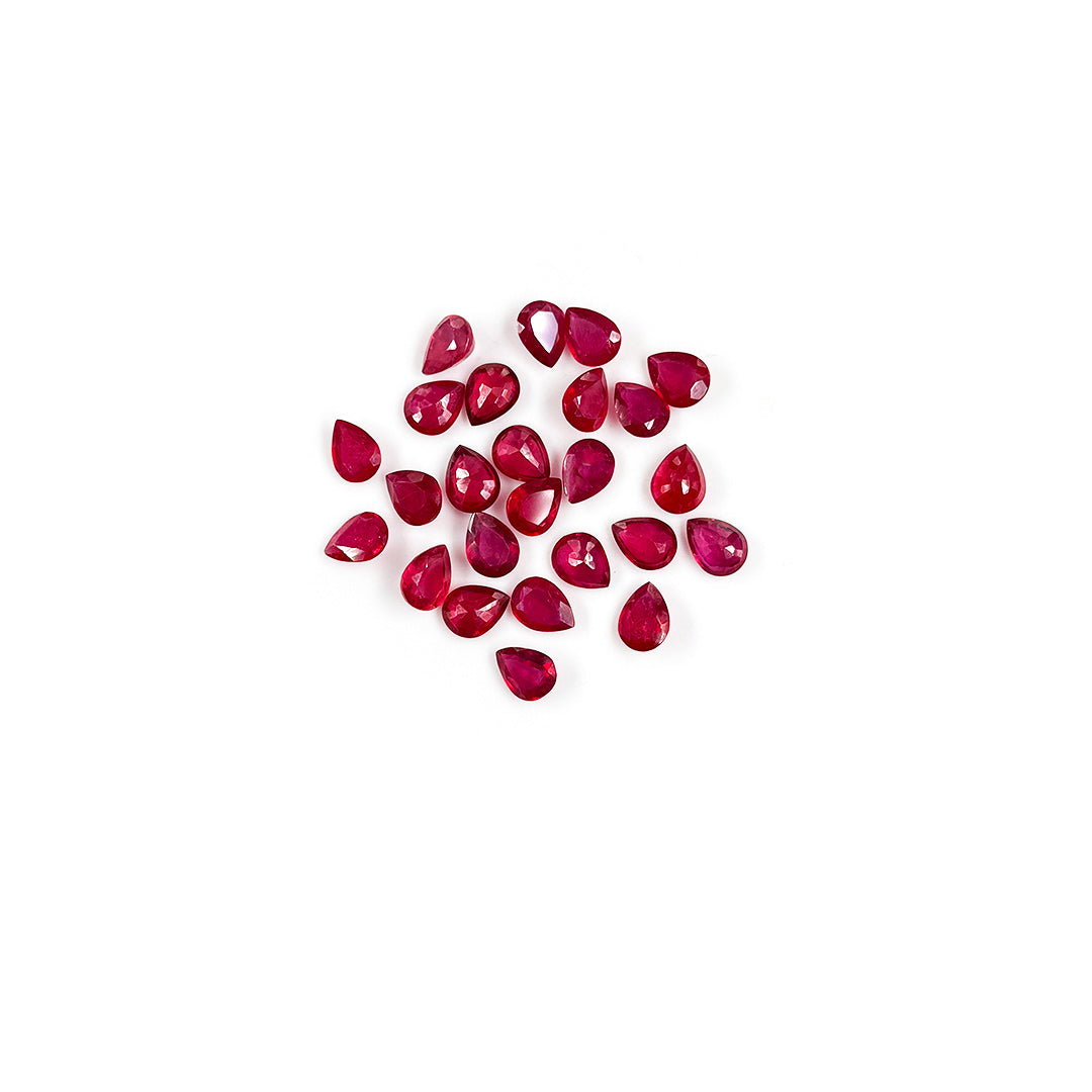 Natural Bangkok Ruby Calibrated Pears | 7x9mm & 8x10mm