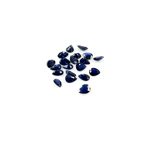 Natural  Bangkok Untreated Blue Sapphire Calibrated Pears | 3x4mm & 4x5mm