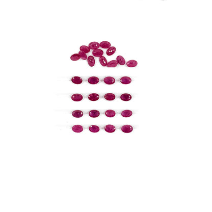 Natural Mozambique Ruby Calibrated Ovals | 3x5mm & 6x4mm