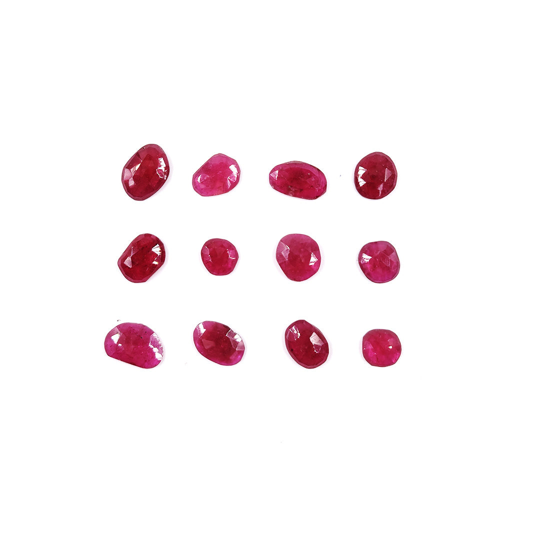 Natural Bangkok Ruby Calibrated Flat Rosecut | Mix Size