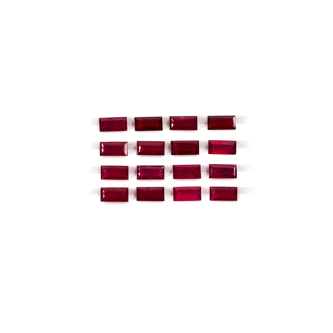 Natural Bangkok Ruby Calibrated Baguettes | 4x8mm & 5x10mm