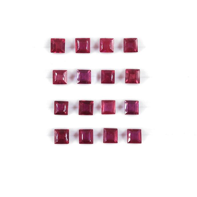 Natural Bangkok Ruby Calibrated Squares | 4mm & 5mm