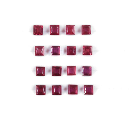 Natural Bangkok Ruby Calibrated Squares | 4mm & 5mm