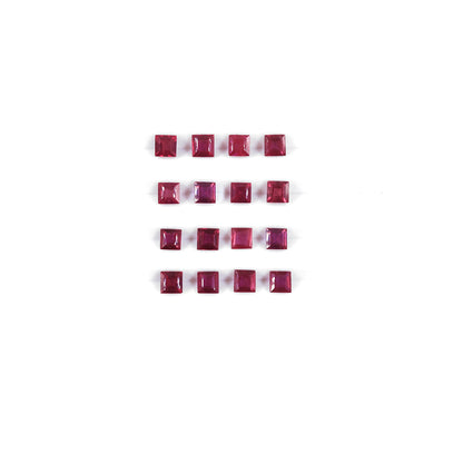 Natural Bangkok Ruby Calibrated Squares | 4mm & 5mm