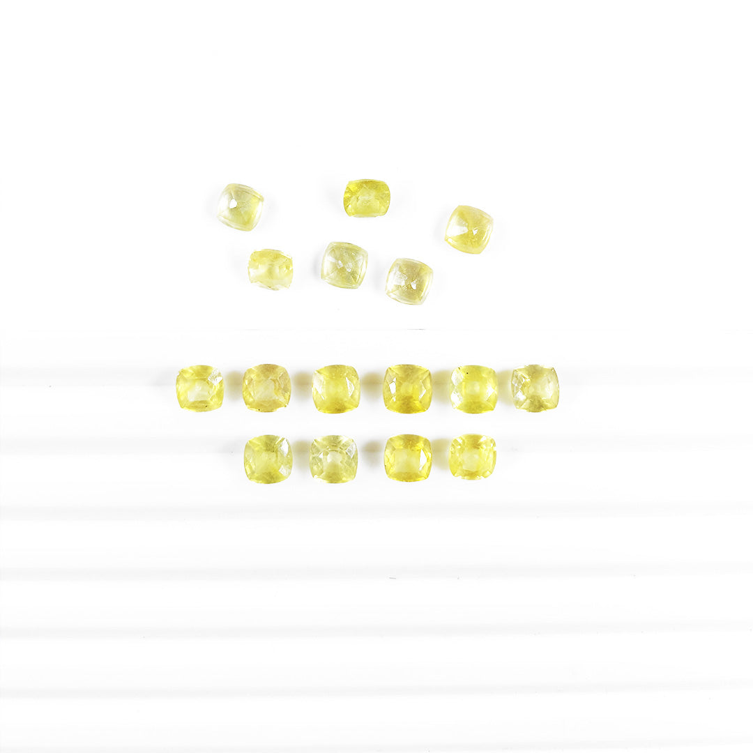 Natural Calibrated Bangkok Yellow Sapphire Cushions | 4mm & 5mm