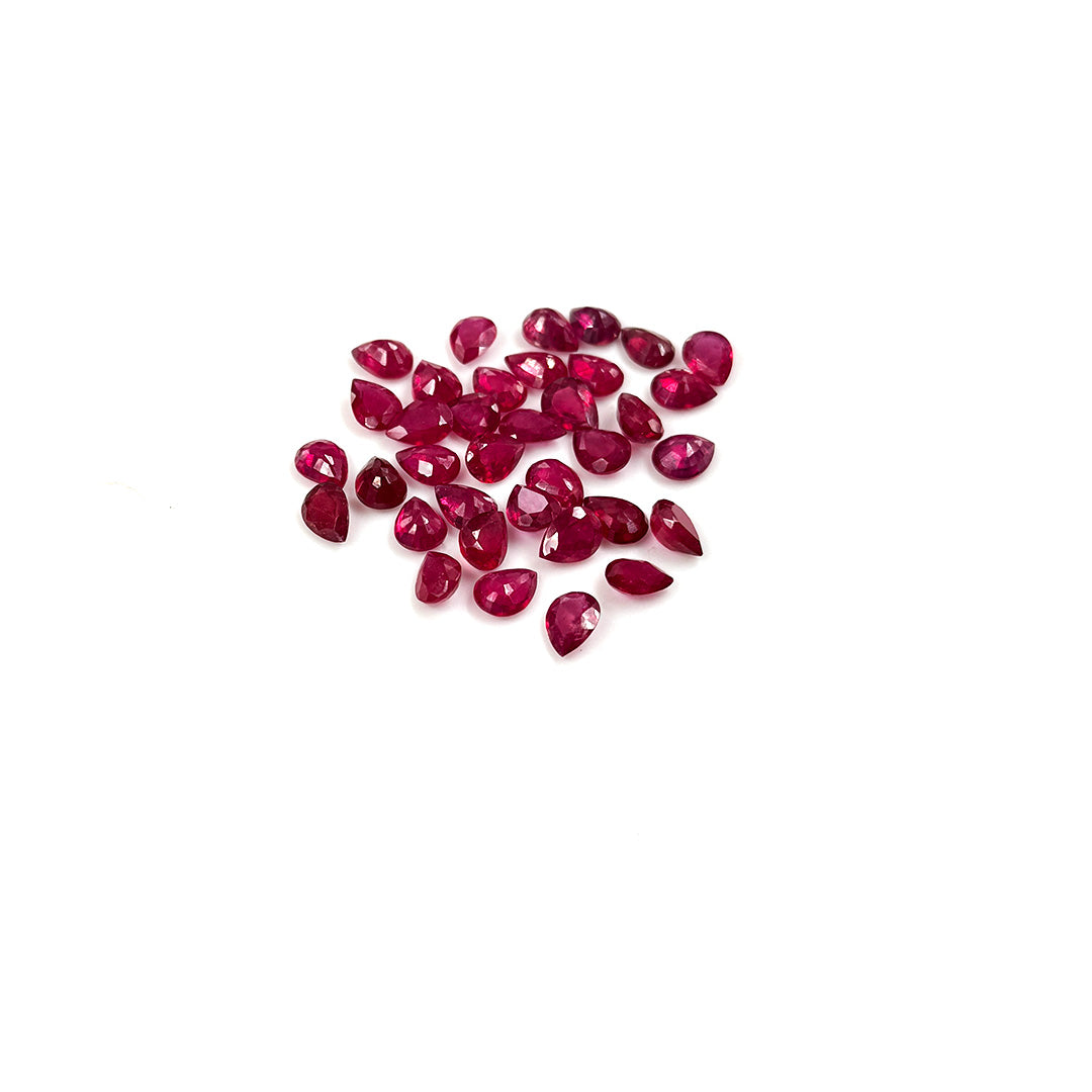 Natural Bangkok Ruby Calibrated Pears | 5x7mm & 6x8mm