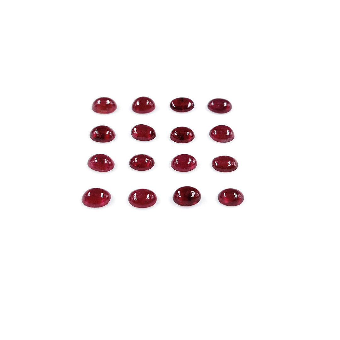 Natural Bangkok Ruby Calibrated Cabochon Ovals | 3x5mm & 4x6mm