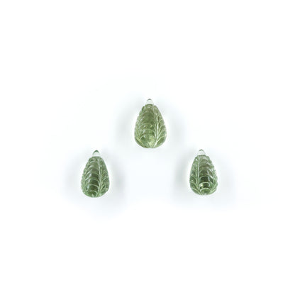 Natural Green Amethyst Fancy Carvings Matching Pair