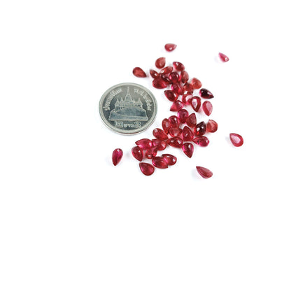 Natural Bangkok Ruby Calibrated Pears | 3x5mm & 4x6mm