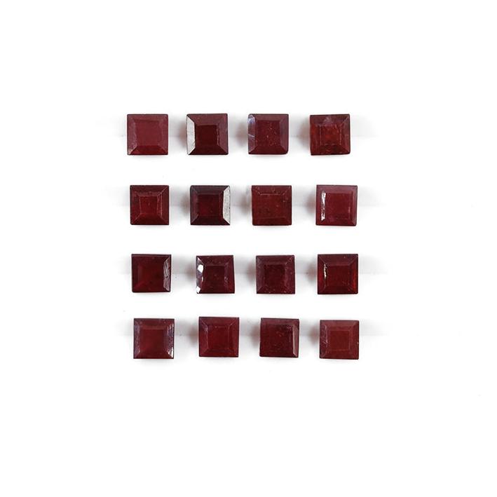 Natural Bangkok Ruby Calibrated Squares | 4mm & 5mm