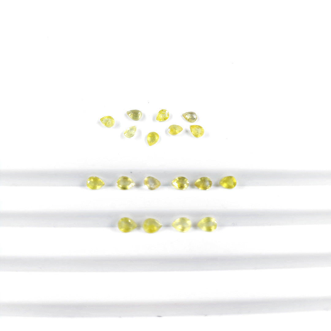 Natural Calibrated Bangkok Yellow Sapphire Pears | 3x5mm & 6x4mm