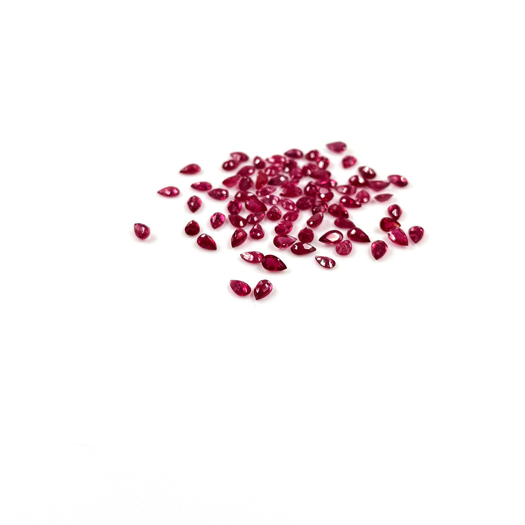 Natural Bangkok Ruby Calibrated Pears | 3x5mm & 4x6mm