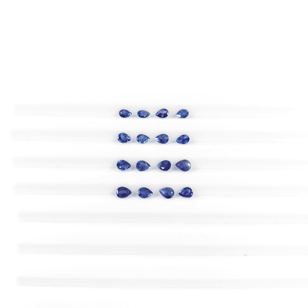 Natural Bangkok Blue Sapphire Calibrated Pears | 3x4mm & 4x5mm