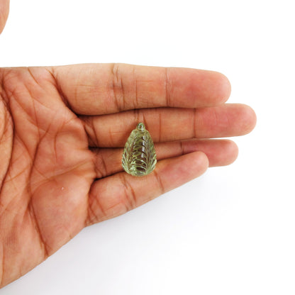 Natural Green Amethyst Fancy Carvings Matching Pair