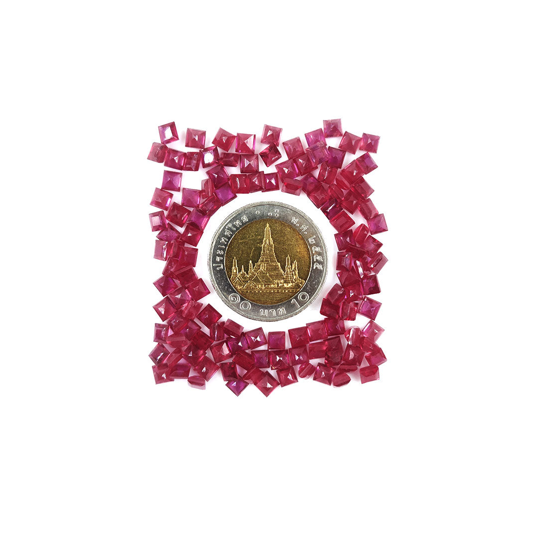 Natural Bangkok Ruby Calibrated Squares | 4mm & 5mm