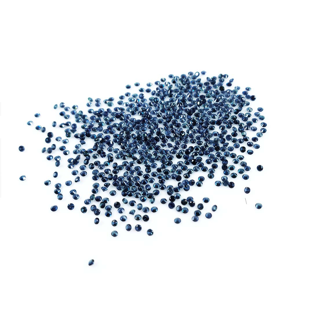 Natural  Blue Sapphire Calibrated Diamond Cut Rounds | 1mm & 1.5mm