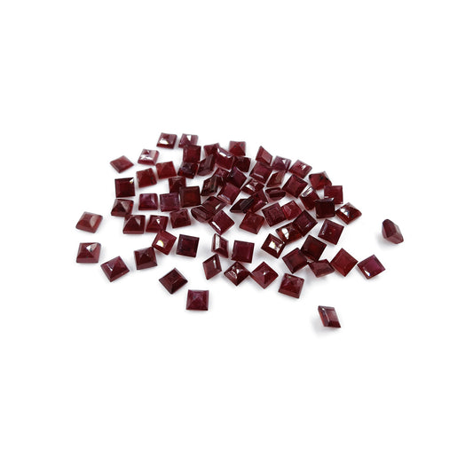 Natural Bangkok Ruby Calibrated Squares | 4mm & 5mm