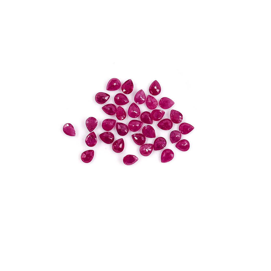 Natural Mozambique Ruby Calibrated Pears 4x5mm