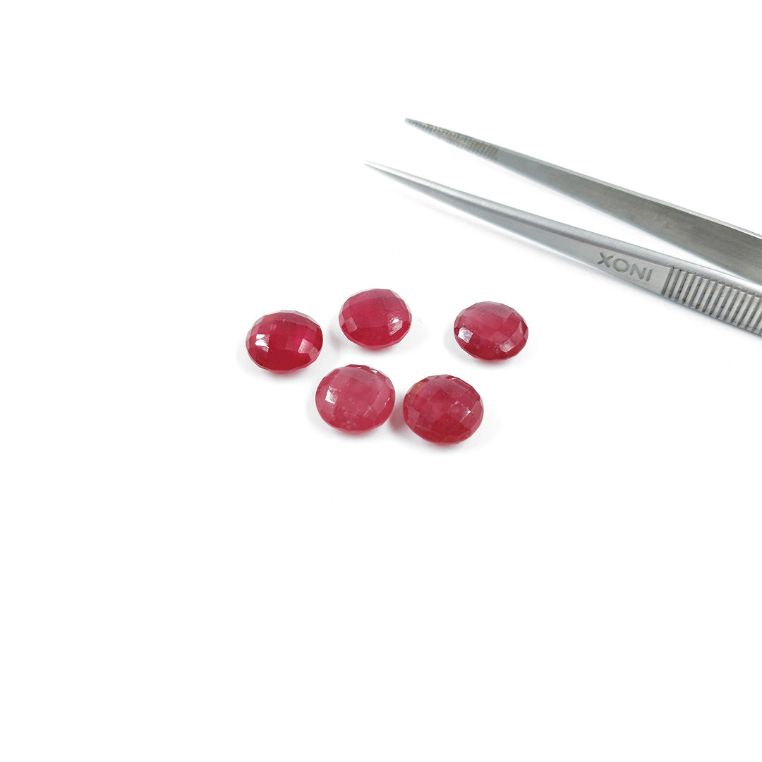 Natural Bangkok Ruby Calibrated Rosecut Briolette Rounds | 9mm & 10mm