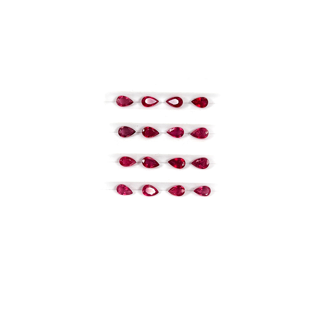 Natural Bangkok Ruby Calibrated Pears | 3x5mm & 4x6mm