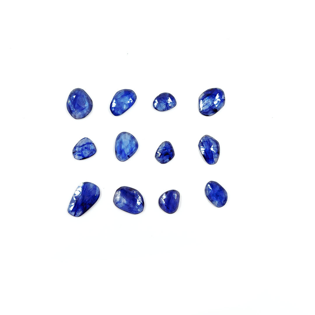 Natural Bangkok Blue Sapphire Calibrated Flat Faceted | Mix Size