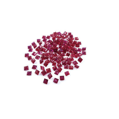 Natural Bangkok Ruby Calibrated Squares | 4mm & 5mm