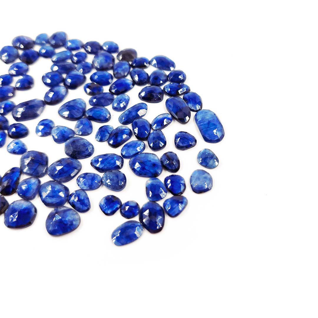 Natural Bangkok Blue Sapphire Calibrated Flat Faceted | Mix Size