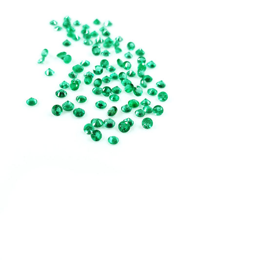 Natural Zambian Emerald Calibrated Diamond Cut Rounds 2mm