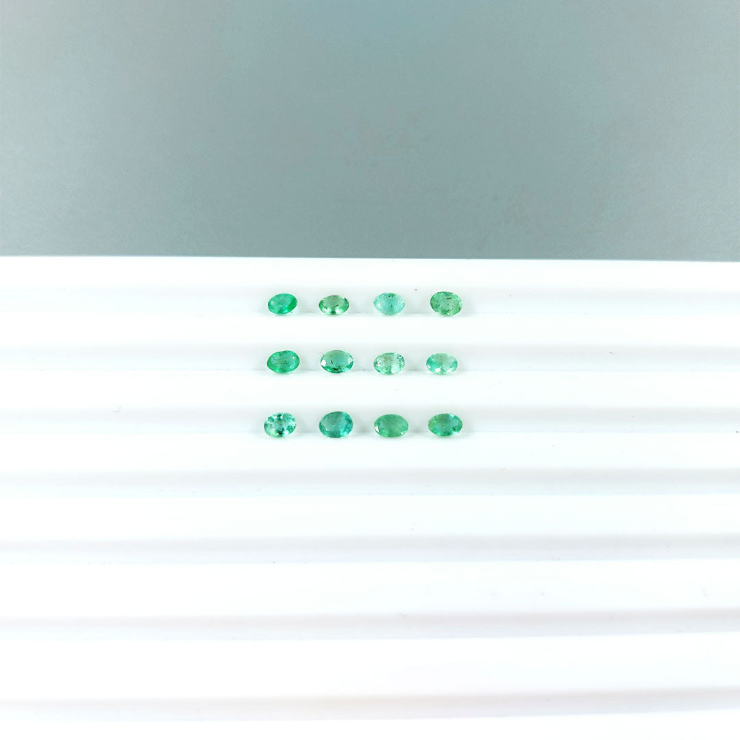 Natural Zambian Emerald Calibrated Ovals | 3x4mm & 5x4mm