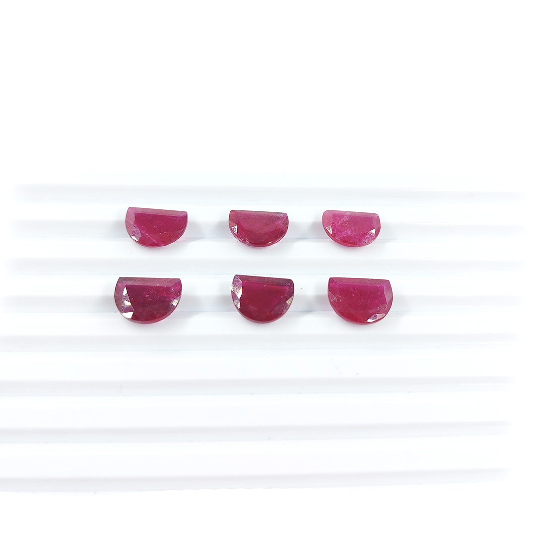 Natural Bangkok Ruby Half Moons | 12x8.5mm