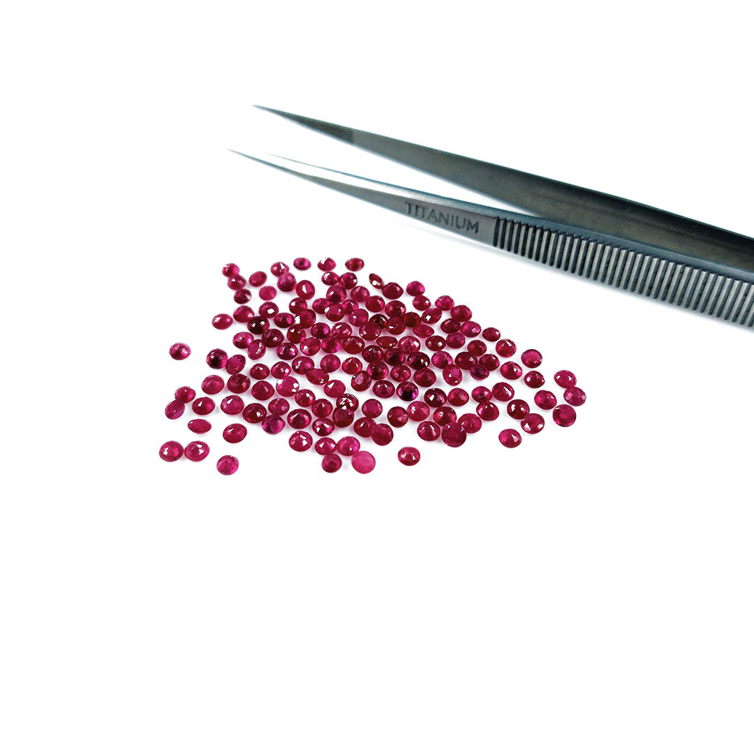 Natural Burma Ruby Calibrated Rounds | 2mm & 3mm